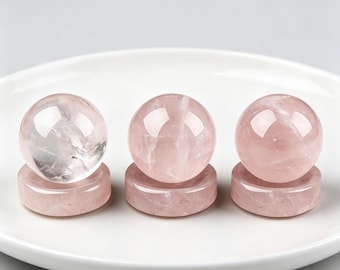 Natural Pink Quartz Crystal Tray, Handmade Polished Stone Dish, Jewelry Holder, Crystal Sphere Stand, Meditation Décor, Gift
