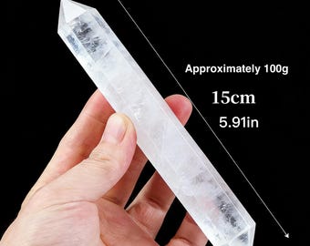 Natural Double Terminated Clear Quartz Column - Healing Energy Crystal for Meditation Reiki & Home Decor