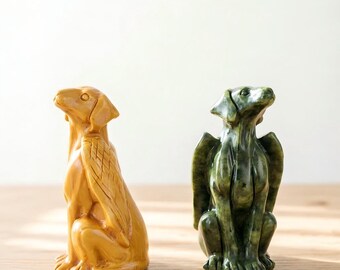 Ceramic Dog Figurine, Handmade Glazed Puppy Statue, Minimalist Animal Sculpture, Cute Desk Decor, Small Art Ornament Gift