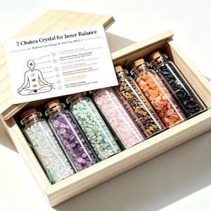 7 chakrakristallset, meditationskit med naturliga ädelstenar, chakrastenar för mindful övning, yoga och andlig dekor, kristallpresentset