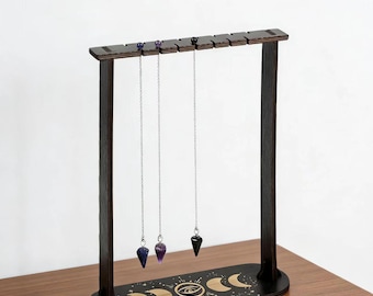 Wooden Crystal Display Shelf | Pendulum & Necklace Stand | Gothic Home Decor Organizer
