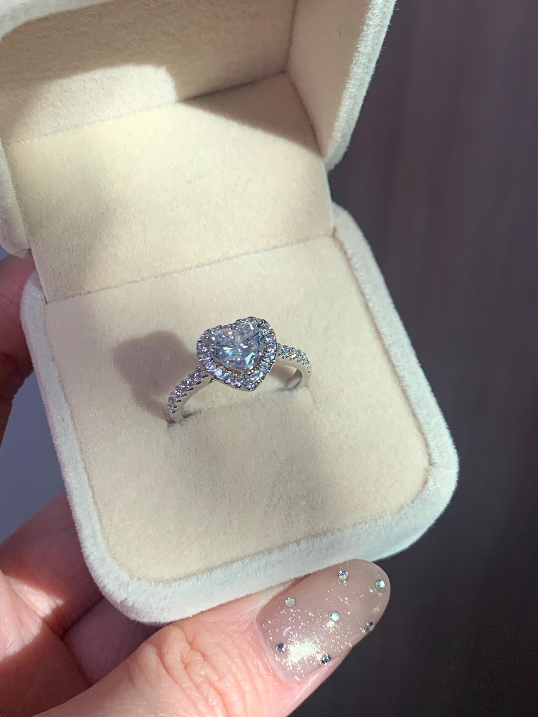 2 CT Heart Lab Grown Diamond Ring 18K Gold Engagement Ring - Etsy