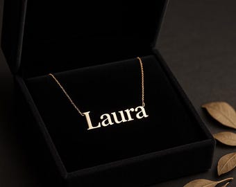 14K Gold Cursive Name Necklace: Personalized Jewelry Gift