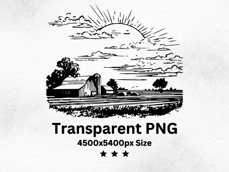 Rustic Ranch Outlines Farm Ranch Silhouette SVG Bundle | Western Country Farm PNG for Cricut ...