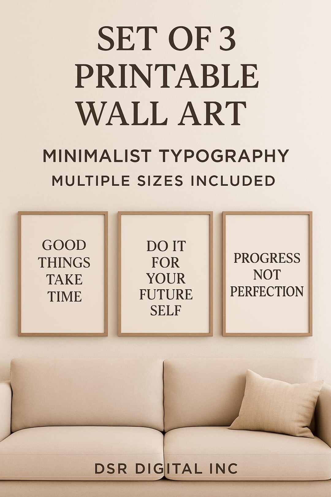 Set of 3 Printable Wall Art (minimalist Typography) - Etsy