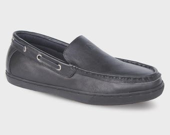 Men's Leather Loafer Shoes C20 Black Handmade Custom Shoes