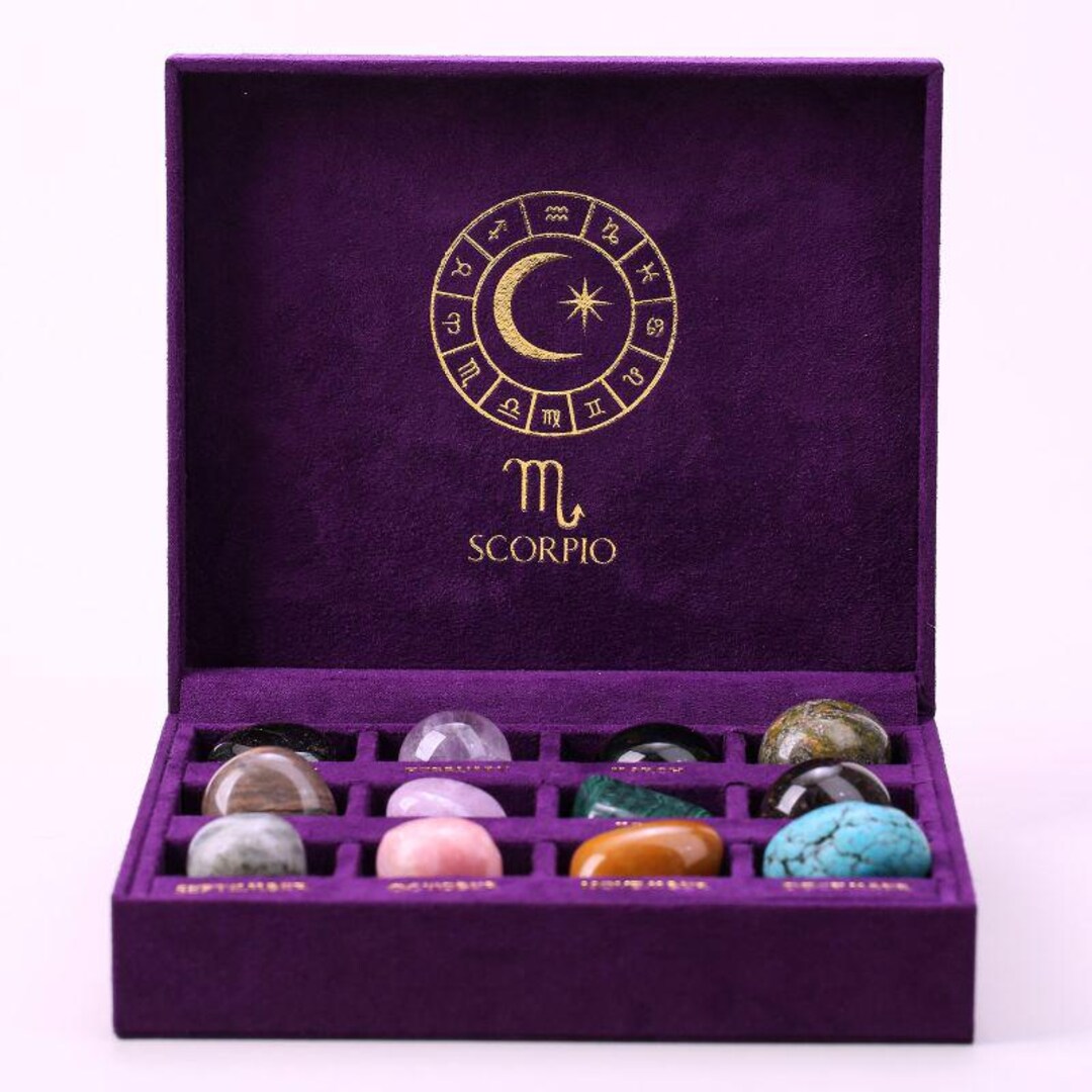 Scorpio Zodiac Crystal Set – 12 Healing Crystals , Astrology ...