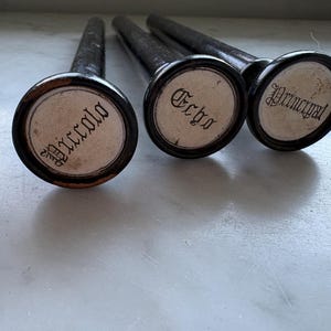 Vintage Set of Organ Stops with Gothic Labels