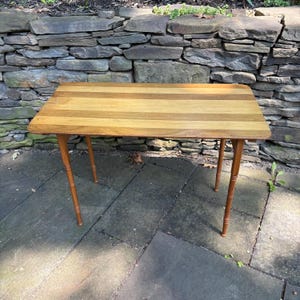 Antique Folding Sewing Table: Maple & Chestnut Butcher Block Top