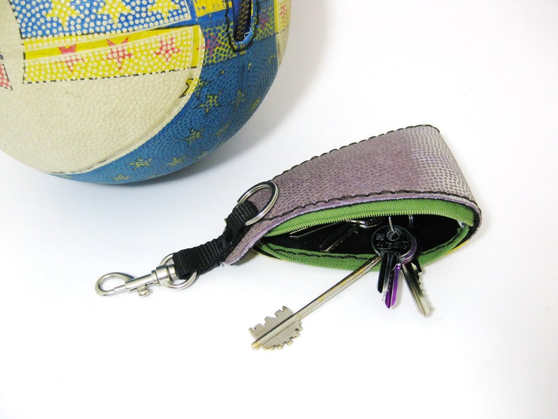 gift for basketball lover vegan pouch Snaphook eco keypouch vegan keyring lunchmoney pouch