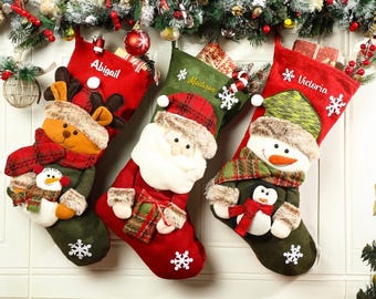 Personalized 3D Christmas Stockings - Custom Name, Holiday Home Decor, Perfect Christmas Gift for Family & Friends