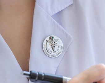 Personalized Nurse Pins, Pinning Ceremony, Custom Text, 2026 Nurses' Day Gift, Nursing Pins, Birthstone Pins Commemorative Gifts