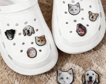 Personalized Pet Portrait Shoe Charms - Custom Dog Cat Baby Face Clips, Memorial Gift for Pet Lover, Croc Decoration for Summer & Festivals