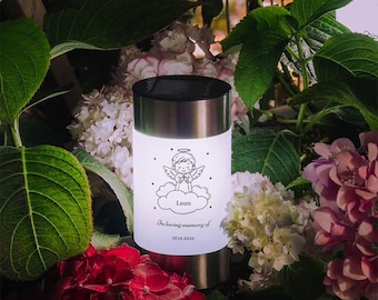 Personalized Angel Baby Solar Garden Lights - Custom Text, Name & Date - Memorial Gift for Parents Who Have Lost a Child, Sympathy Gifts