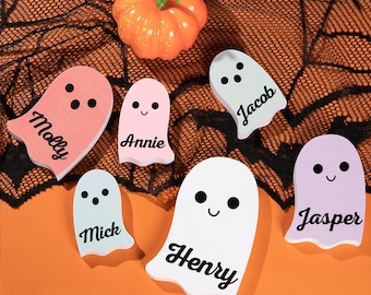 Personalized Multi-Color Ghost Desktop Decoration - Customized Name, Halloween Home Decor Gift, Halloween Gift for Family, Friends, Kids