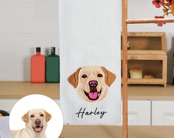 Paño de cocina de microfibra suave con diseño personalizado de foto de mascota, ideal para amantes de los perros o para el Día de la Madre.