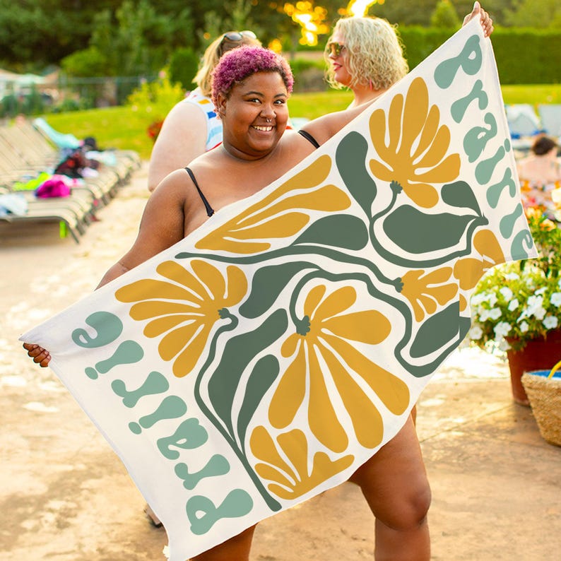 Personalized Floral Quick-Dry Extra-Large Beach Towel | Custom Name | Travel Essential | Birthday | Summer Vacation | Gift for Women image 7