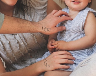 Tatouages temporaires personnalisés coeurs imperméables non toxiques avec 1 à 5 noms, tatouage de mariage, cadeau pour amoureux, cadeaux de mariage, fête des mères