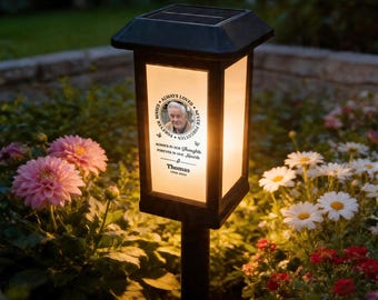 Gepersonaliseerd Forever in My Hearts Waterdichte foto Solar tuinverlichting met aangepaste naam Jaar Outdoor Yard Decor Herdenkingscadeau