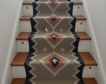 Handwoven Kilim Wool Jute Stairs Runner - Traditional Dhurrie Rug,Handmade Multi Colour WoolJute RunnerRug