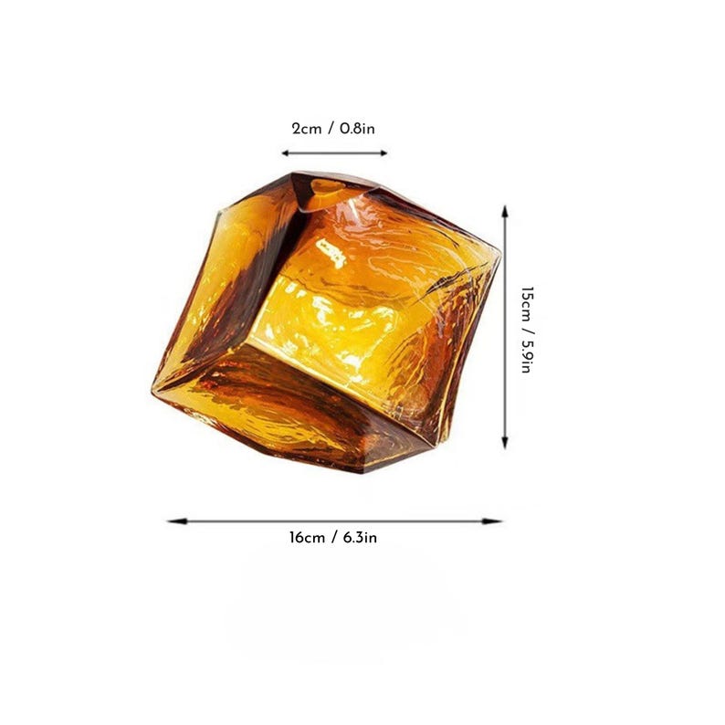 Amber Glass Cube Vase, Minimalist Home Decor, Hydroponic Flower Pot ...