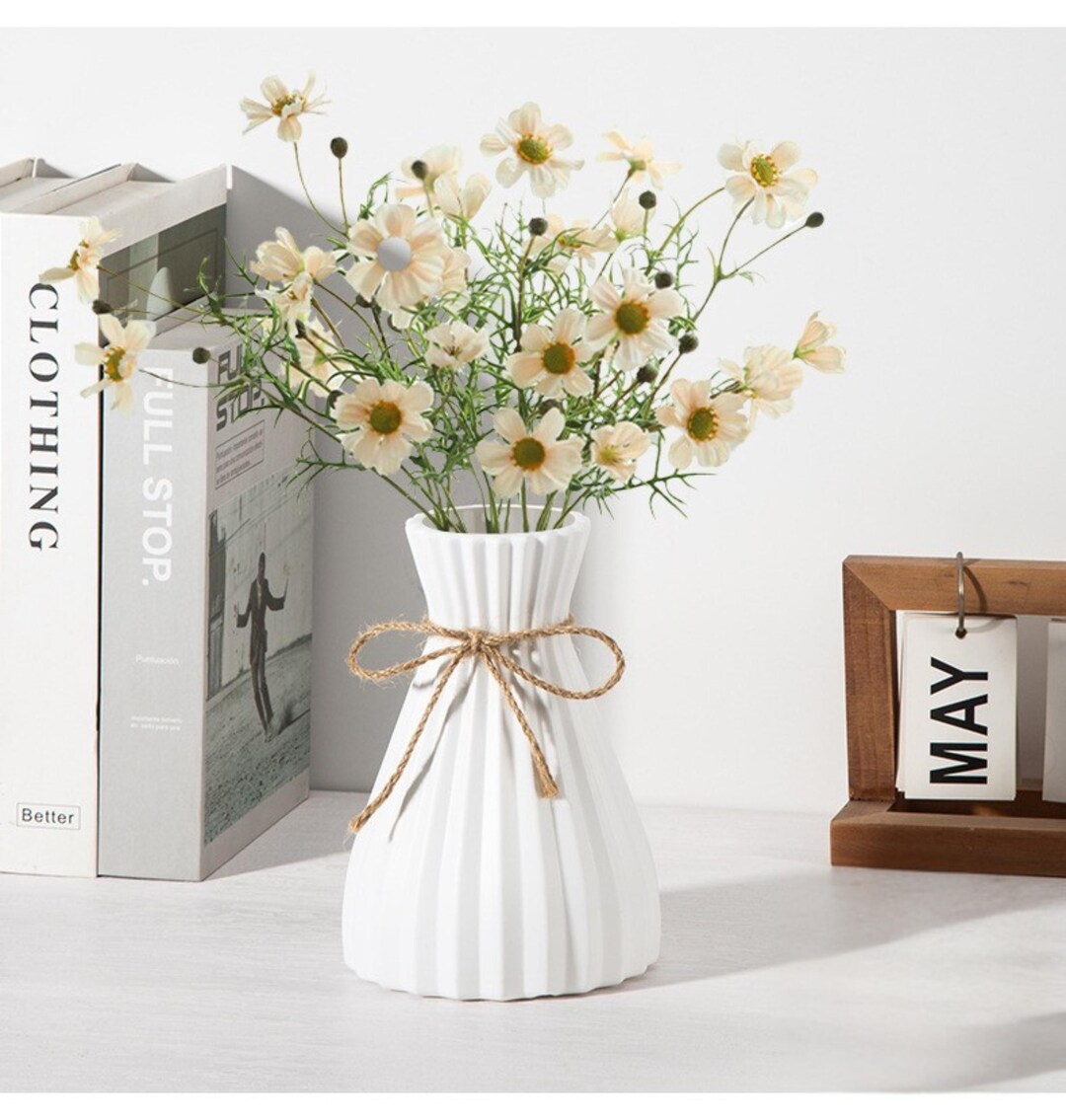 Twine Vase, Modern Plastic With Rope, Minimalist Home Decor