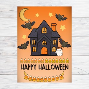 Happy Halloween Greeting Card | Spooky House | Spooky Season Card with Envelope, Fall Celebration Card