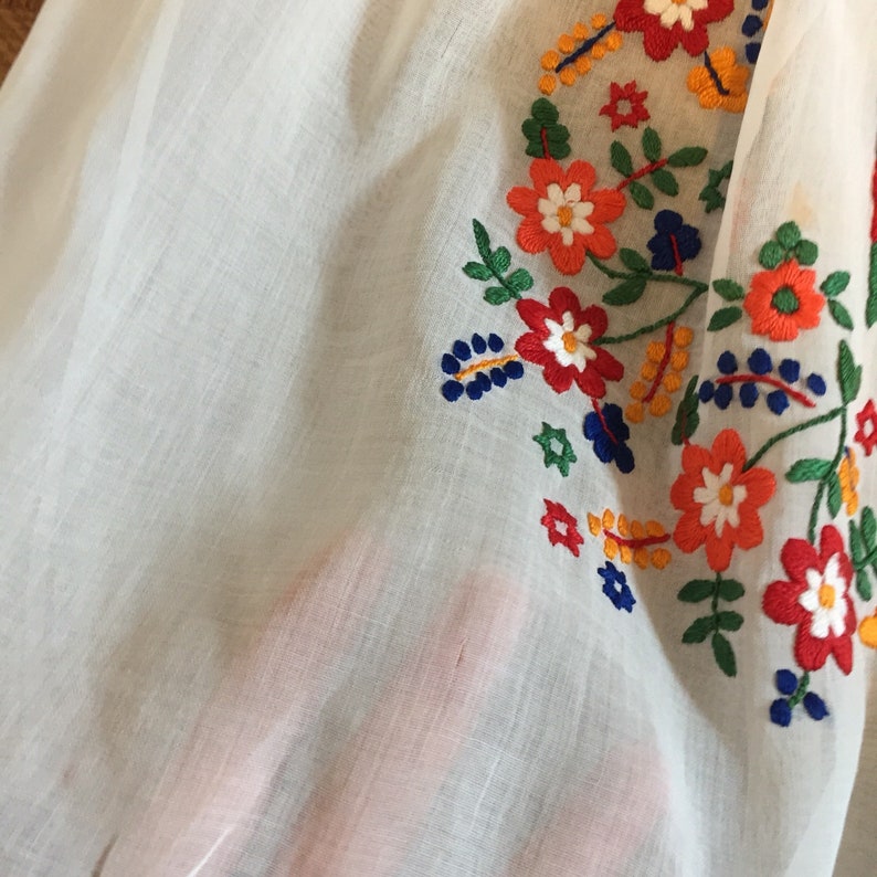 Vintage 1930s Hungarian Embroidered Peasant Blouse