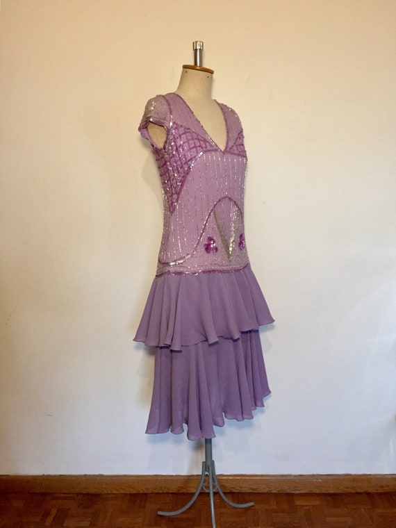 Vintage 1920s style Lilac Flapper Dress