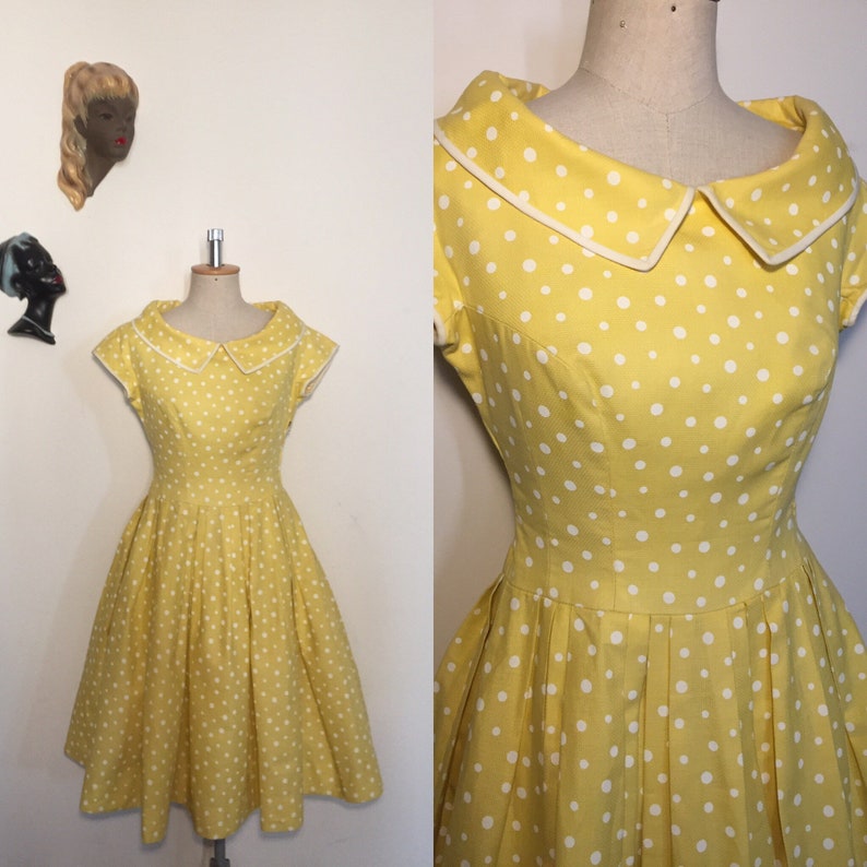 yellow polka dot dress for girl
