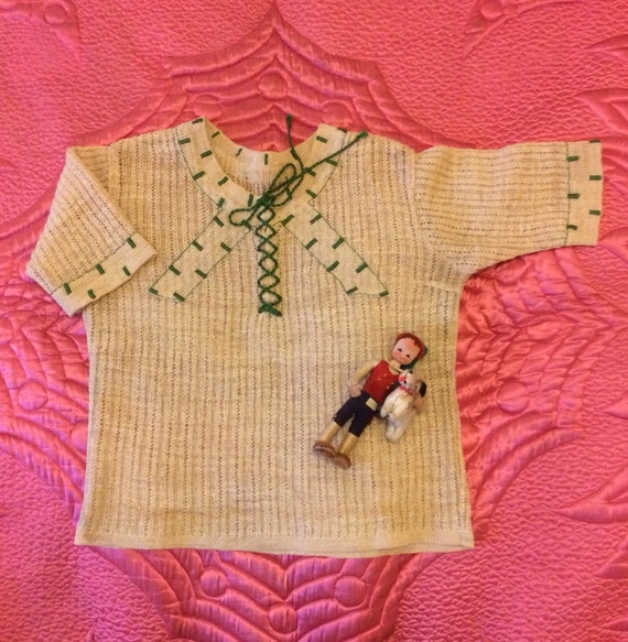 Vintage 1930s Knit Top Lace Up