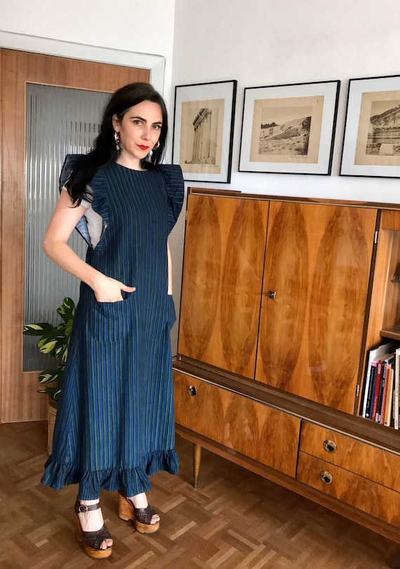 Vintage 1960s Marimekko Striped Pinafore Dress