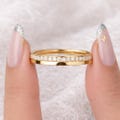 14K Gold Moissanite Half Eternity Band | Minimalist Wedding Ring | Stackable Promise Ring | Thin Pave Band | Anniversary Gift for Her product logo