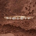 Silver Marquise Moissanite Wedding Band | Leaf Design Eternity Ring | Stackable Bridal Band | Anniversary Gift For Her product logo
