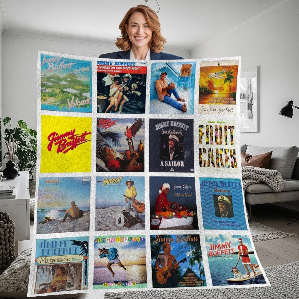Discover Jimmy Buffett Fleece Blanket, Jimmy Buffett Vintage Fleece Blanket, Jimmy Buffett Album