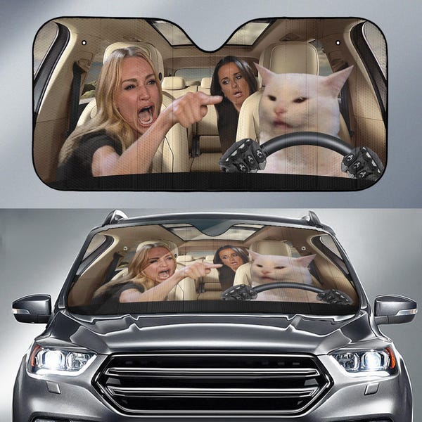 Funny Cat meme Car Sun Shade, Cat meme SunShade, Funny Car Decor, Cat meme Car Shade, Cat meme Auto Sunshade