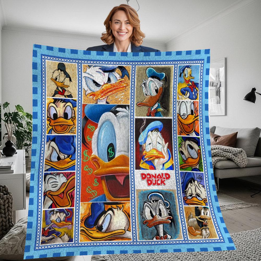 Discover Donald Duck Fleece Blanket, Donald Duck Vintage Fleece Blanket, Donald Duck Lover Gift