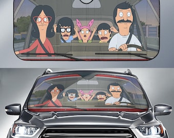 Bob's Burgers Car Sun Shade, Bob's Burgers SunShade, Bob's Burgers Car Decor, Bob's Burgers Car Shade, Bob's Burgers Auto Sunshade