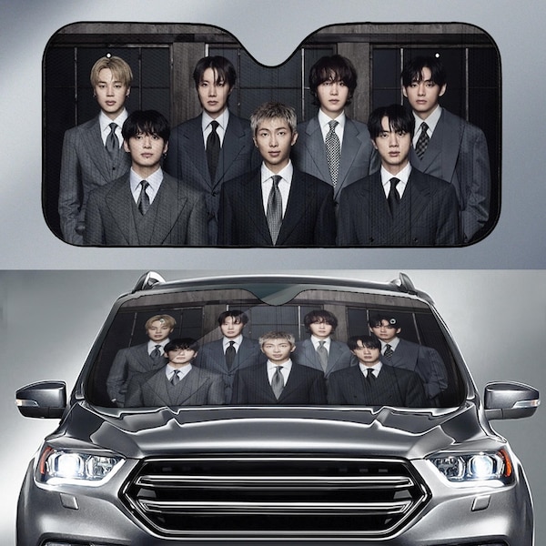 BTS Kpop Boy Band Sun Shade, Bangtan Boys SunShade, Arirang Army Car Decor, BTS Merch Car Shade, BTS Auto Sunshade, Car Windshield