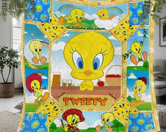 Vintage Tweety Bird Looney Tunes Sleeping Bag Blanket 1997 Warner