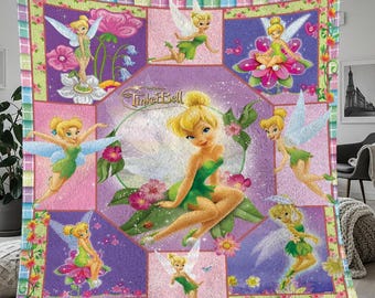 Tinker Bell Weihnachten Fleece-Decke, Weihnachten Tinker Bell Vintage personalisierte Fleece-Decke, personalisierte Decke, Weihnachtsgeschenk