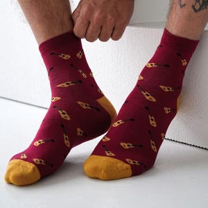 Guitar Rock Music Player Band Electric Men Socks, Socks, Funny Socks, Crazy Socks, Colorful Socks, Gift Idea, Perfect Gift, Mismatched