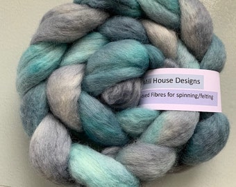 4 oz Paradise Fibers Icelandic Wool Top Humbug Blend Perfect for Woolen Yarn /& Needle Felting