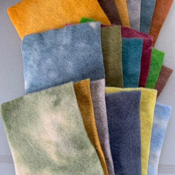 Hand-dyed merino pre-felt minis