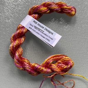 29Fine Hand-dyed Silk Embroidery Threads with short colour changes, fine silk threads, embroidery thread, silk thread