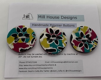 Handmade polymer clay buttons