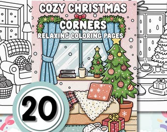 Cozy Christmas Corners Coloring Pages – 20 PDF Sheets for Relaxing Holiday Fun