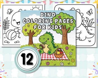12 Baby Dino Coloring Pages: Kawaii Dinosaur Sheets (PDF Download)