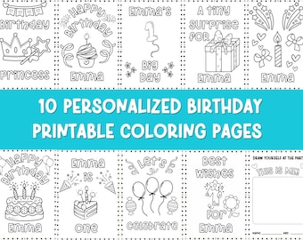 Birthday Coloring Pages with Name & Age – Personalized Printable Party Activity for Kids