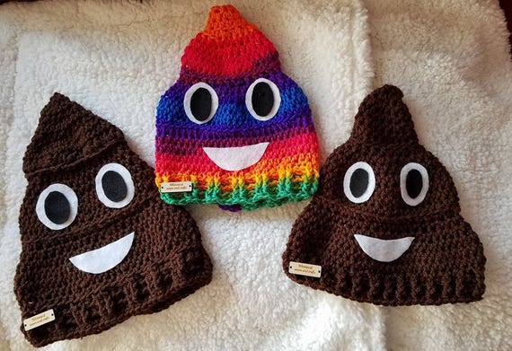 Rainbow Unicorn Poop Emoji Hat Crochet Pattern Unique Poop Etsy